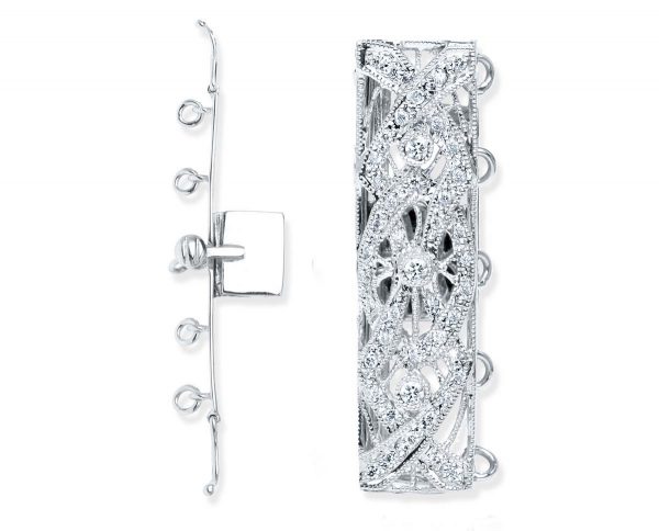 Crossing Diamond Bar Bracelet Clasp