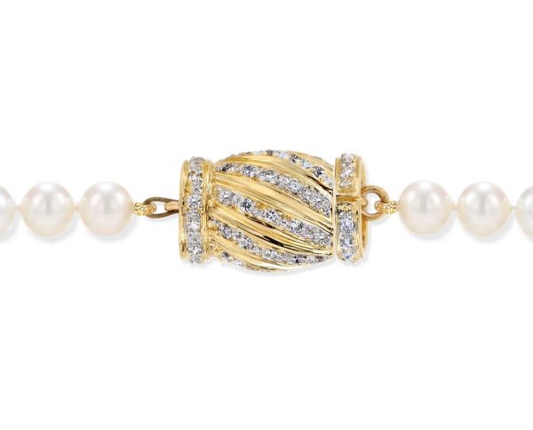 Pearl Bracelet Diamond Candy Stripe Clasp
