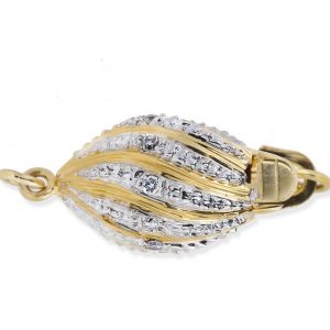 Diamond Football Pearl Bracelet Clasp