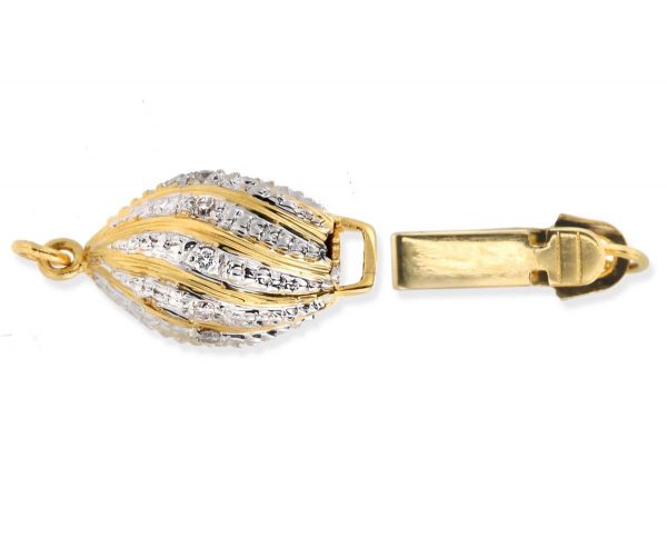 Diamond Football Pearl Bracelet Clasp