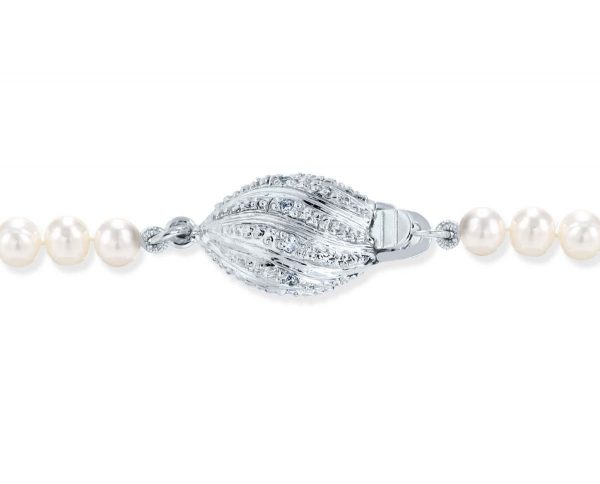 Diamond Football Clasp for Pearl Necklace