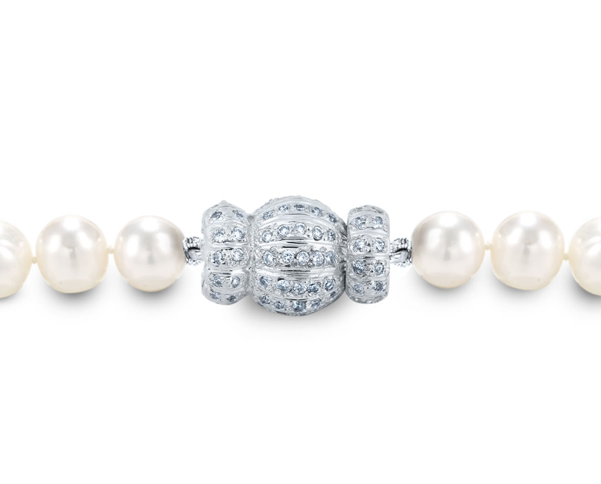 Diamond Striped Small Ball Pearl Bracelet Clasp 3 Diamond Striped Small Ball Pearl Bracelet Clasp