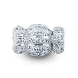 Diamond Striped Small Ball Clasp for Necklace