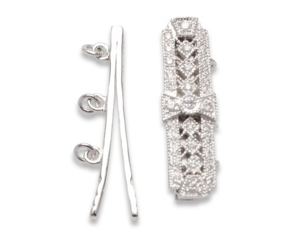 Diamond Studded Pearl Bracelet Clasp