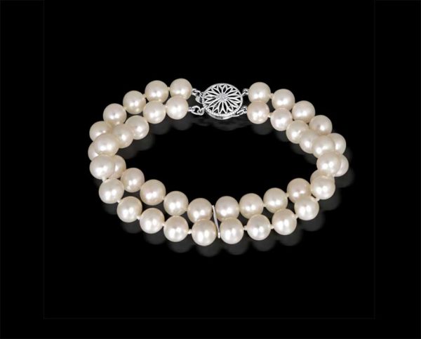 Double Strand 7mm Pearl Bracelet