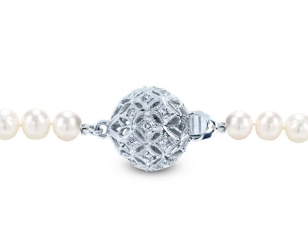 Large Filigree Diamond Ball Clasp for Bracelet