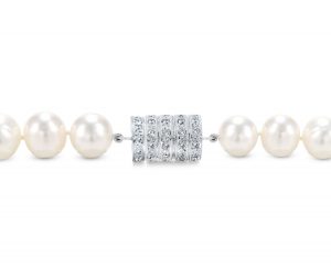 Five Rondels Pearl Necklace Clasp - Pearl & Clasp