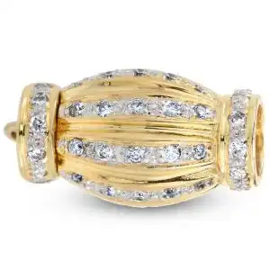 Pearl Bracelet Gold and Diamond Barrel Clasp
