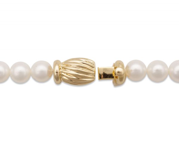 Golden Barrel Clasp for Pearl Bracelet