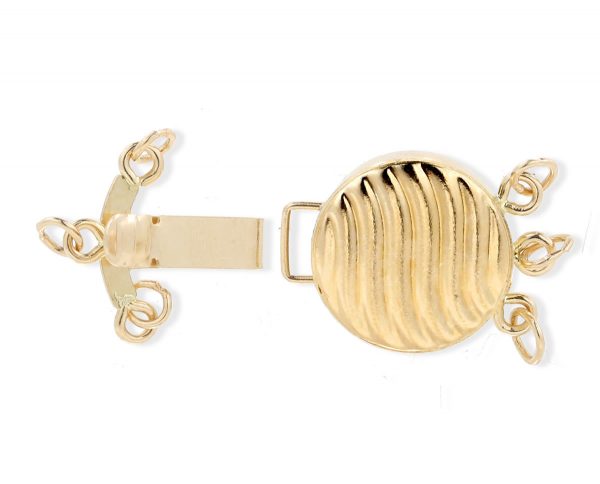 Triple Strand Golden Shell Pearl Bracelet Clasp