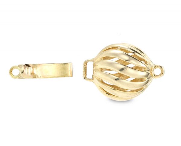 Golden Wire Ball Pearl Bracelet Clasp