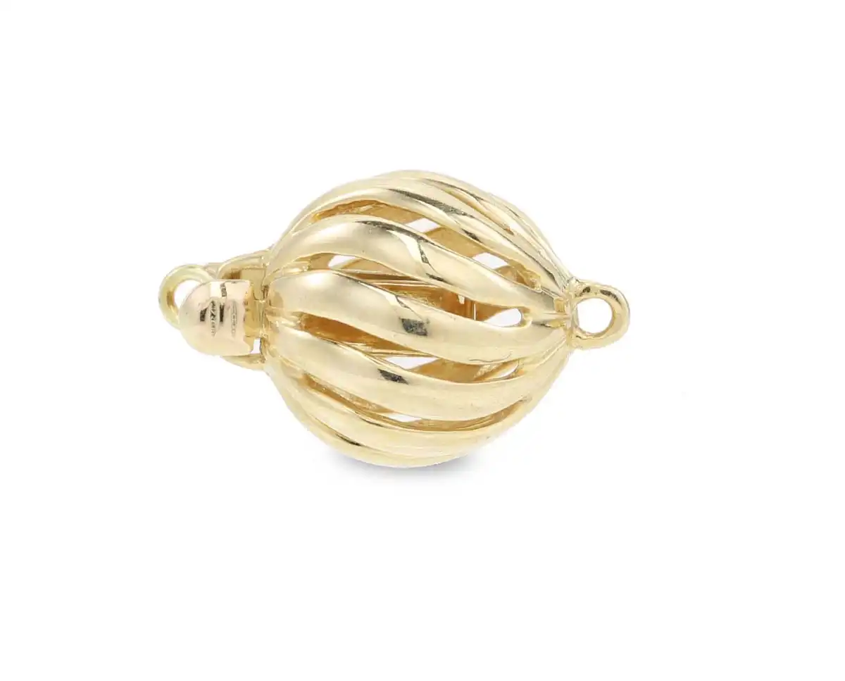 Golden Wire Ball Necklace Clasp