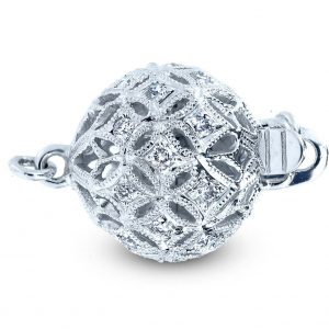 Large Filigree Diamond Ball Necklace Clasp