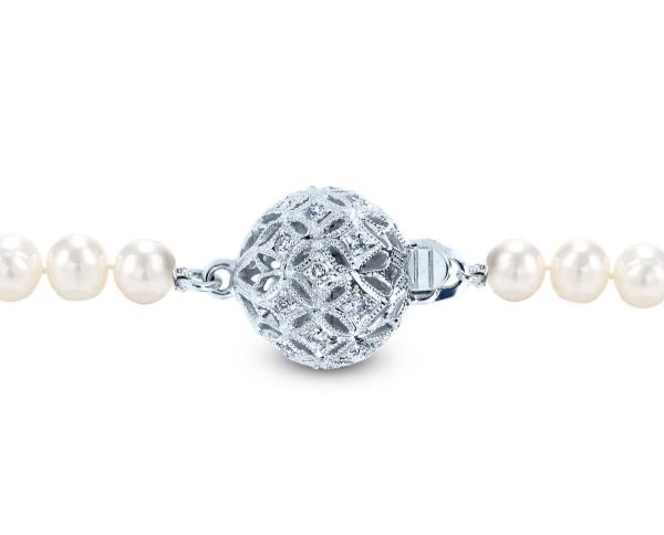 Large Filigree Diamond Ball Necklace Clasp