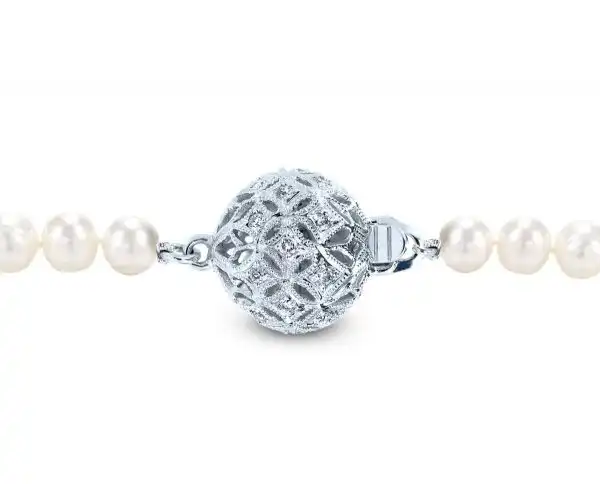 Large Filigree Diamond Ball Necklace Clasp