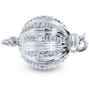 Large Lightweight Diamond Ball Clasp for Bracelet