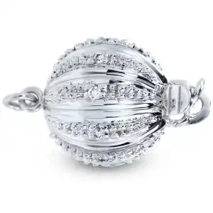 Large Lightweight Diamond Ball Clasp for Bracelet