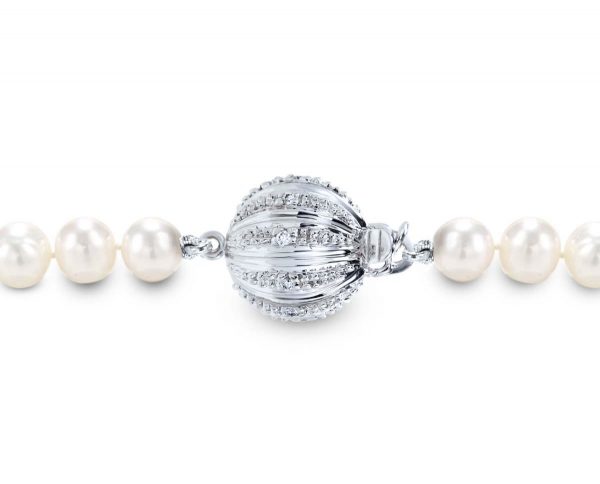 Large Lightweight Diamond Ball Clasp for Bracelet