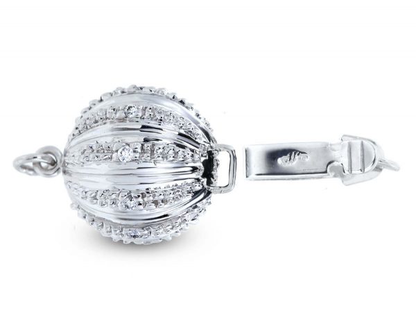 Large Lightweight Diamond Ball Clasp for Bracelet