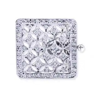 Large Multiple Diamonds Clasp for Pearl Bracelet