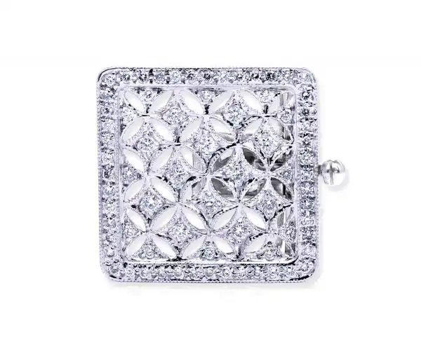 Large Multiple Diamonds Clasp for Pearl Necklace