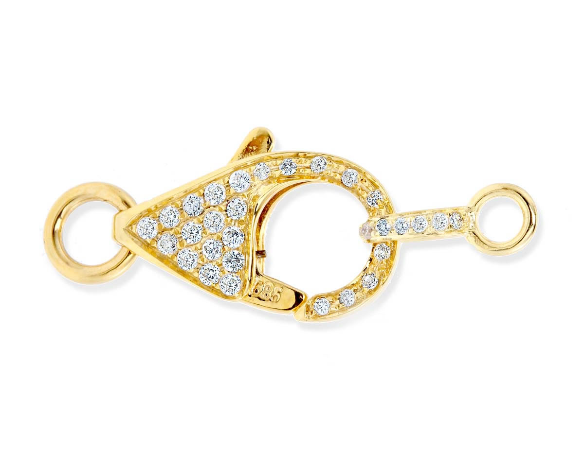 Medium Diamond Lobster Clasp for Pearl Bracelet - Pearl & Clasp