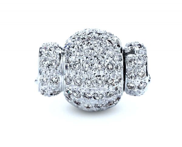 Pearl Bracelet Medium Diamond Rondel Ball Clasp