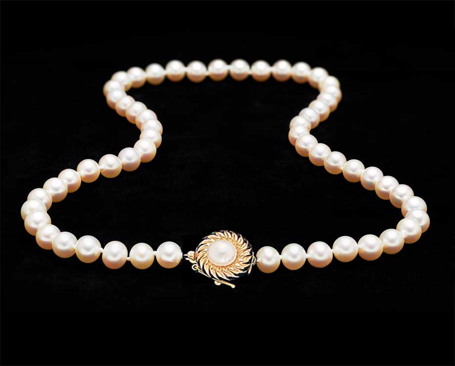 Oval Gold Pearl Necklace Clasp