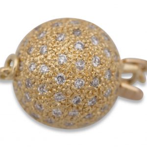 Pearl Bracelet 15 mm Diamond Ball Clasp