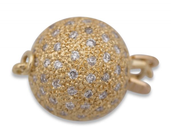 Pearl Bracelet 15 mm Diamond Ball Clasp