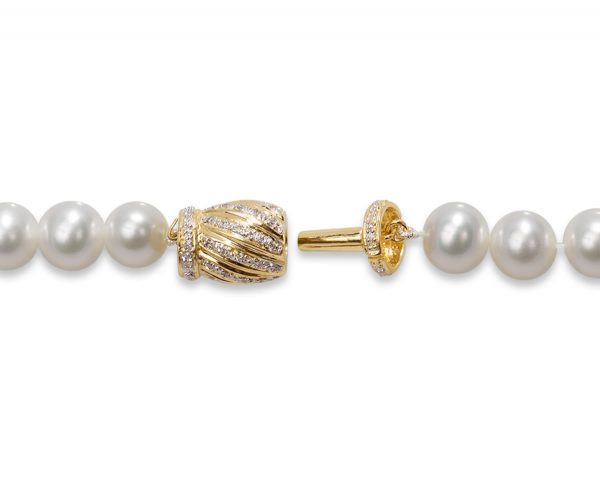 Pearl Bracelet Diamond Candy Stripe Clasp