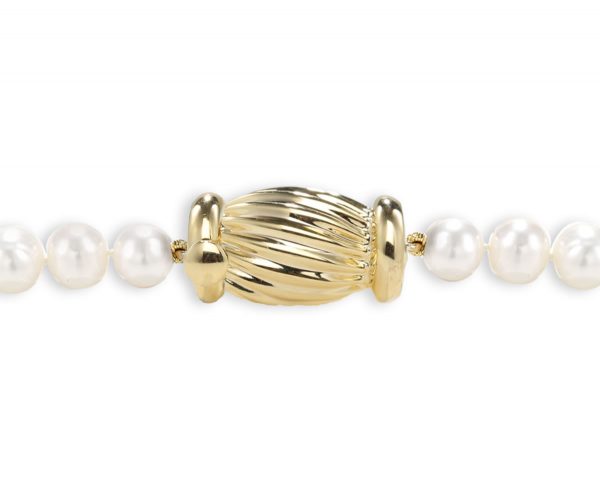 Golden Barrel Clasp for Pearl Bracelet