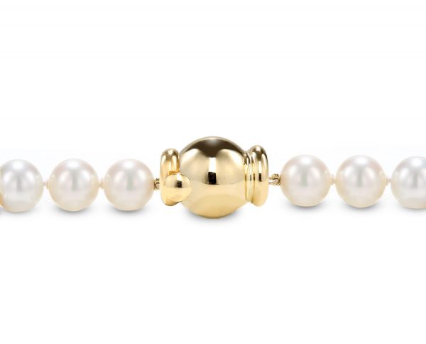 Pearl Necklace Little Gold Barrel Clasp