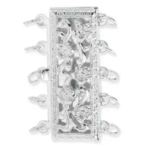 Pearl Silver Clasp for 6 Pearl Strands