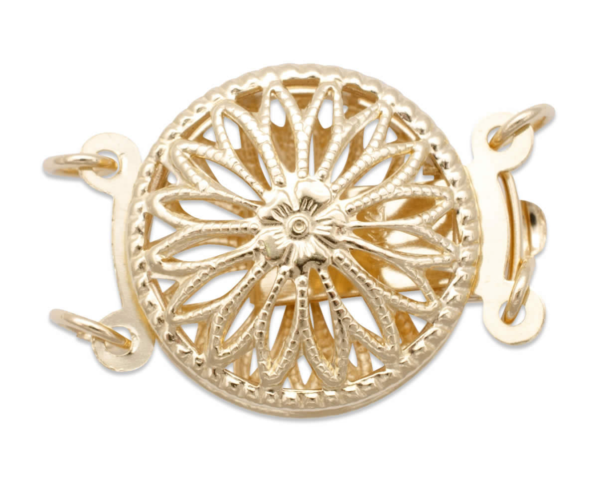 Round Filigree Clasp for Double Strand Bracelet