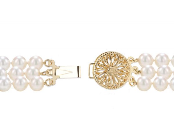 Triple Strand Round Filigree Pearl Bracelet Clasp