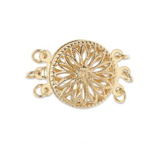Round Filigree Clasp for Triple Strand Necklace
