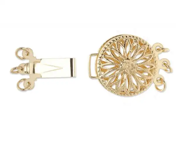 Round Filigree Clasp for Triple Strand Necklace