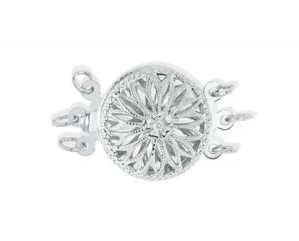 Round Filigree Clasp for Triple Strand Necklace