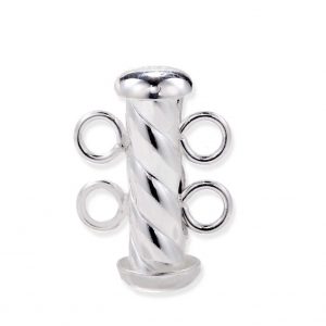 Silver Spiral Rod Clasp for Double Strand