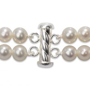 Silver Spiral Rod Clasp for Double Strand Bracelet