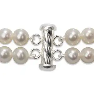 Silver Spiral Rod Clasp for Double Strand Bracelet