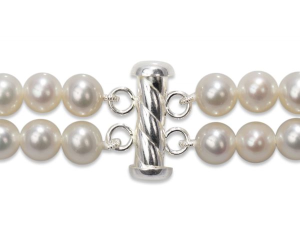 Silver Spiral Rod Clasp for Double Strand Bracelet