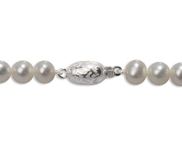 Silver Swirl Pearl Necklace Clasp