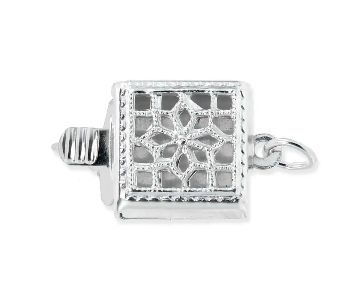 Single Strand Silver Box Bracelet Clasp 1 Single Strand Silver Box Bracelet Clasp