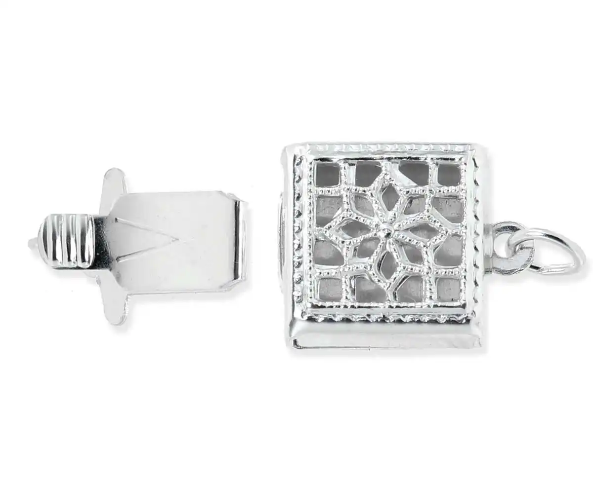 Single Strand Silver Box Bracelet Clasp 2 Single Strand Silver Box Bracelet Clasp
