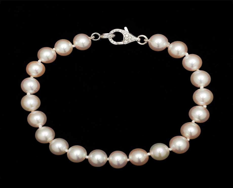 Small Diamond Lobster Pearl Bracelet Clasp