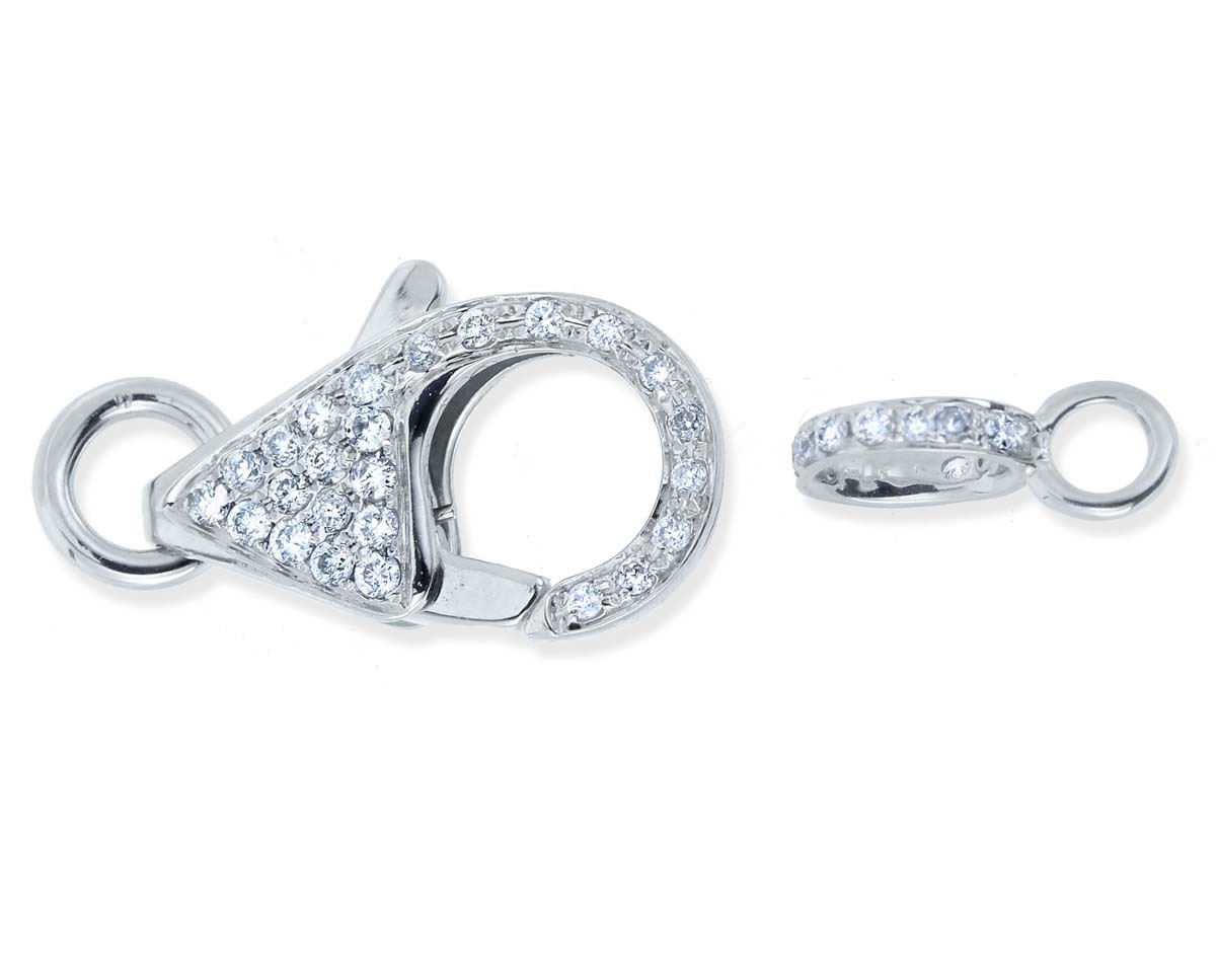 Small Diamond Lobster Pearl Bracelet Clasp 3 Small Diamond Lobster Pearl Bracelet Clasp