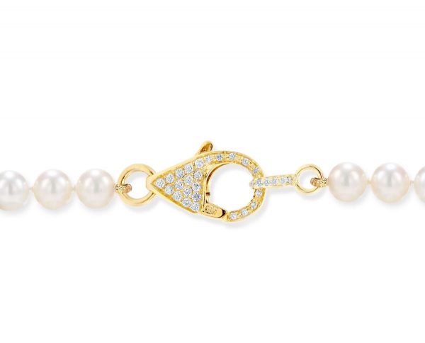 Small Diamond Lobster Clasp for Pearl Necklace