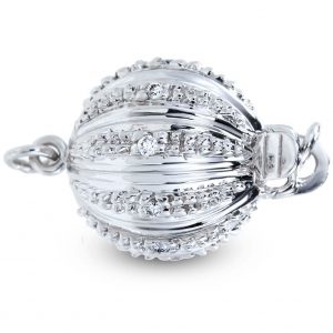 Small Lightweight Diamond Ball Bracelet Clasp